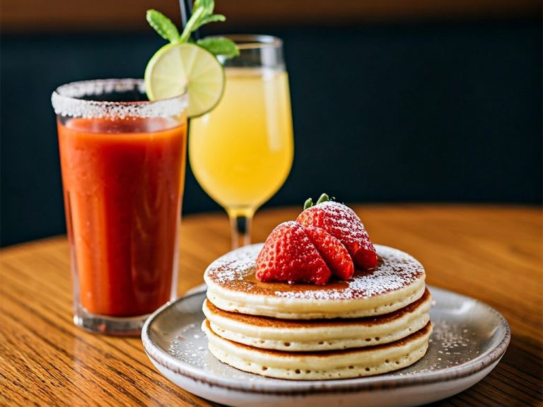 bloody mary, mimosa, pankcakes