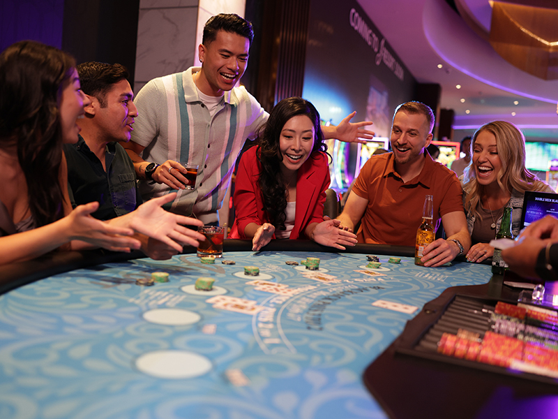 people playing table games